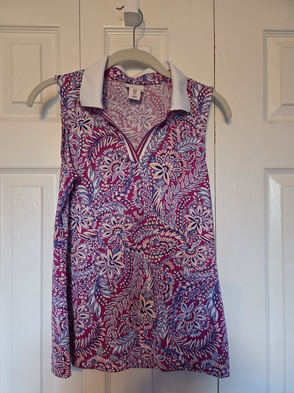 Tommy Bahama Pink Floral Golf & Tennis Top
